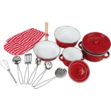 ARTICULOS REGALO:BATERIA DE COCINA ROJA 13 PIEZAS           