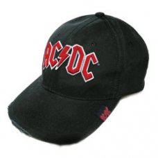 AC/DC =BASEBALL CAP= RED ON WHITE LOGO PUFF-IMPORT- (GORRA) 