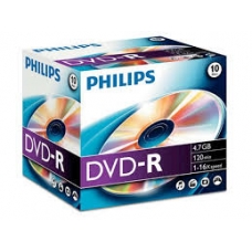 ELECTRONICA:PHILIPS CAJA 10 DVD-R (4.7 GB / 120 MIN / 16X)  