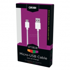 ELECTRONICA:GRIXX OPTIMUM CABLE MICRO USB NYLON 1M BLANCO   