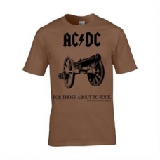 AC/DC=T-SHIRT=-FOR THOSE ABOUT TO ROCK -M- (BROWN) (CAMISERA